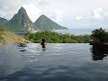 Elizabeth enjoying the infinity pool & the view